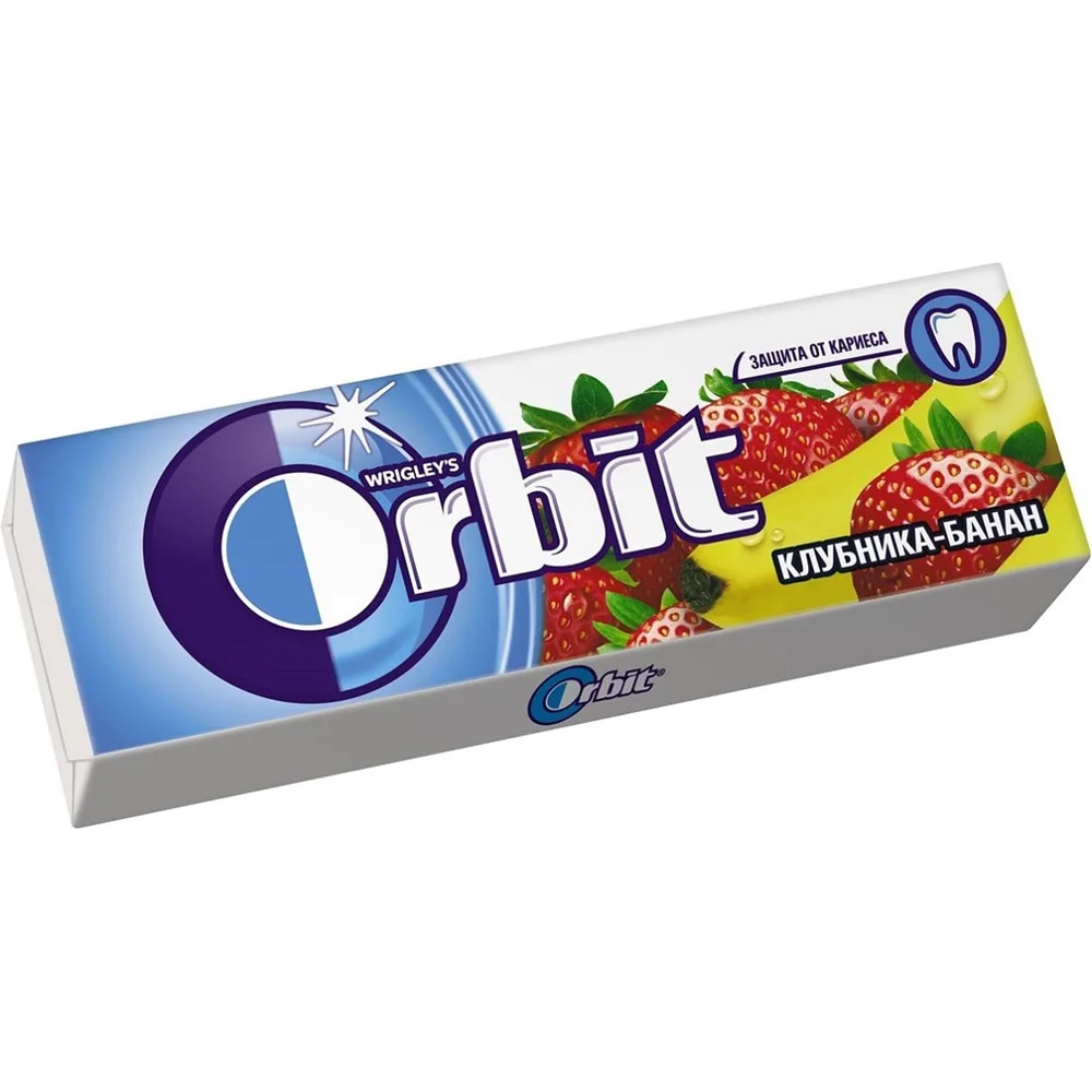 Orbit жевательная резинка Клубника банан мультипэк 10 пачек|Жевательная резинка| |