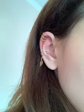 VKME-pendientes de estrella de oro sin Piercing para mujer y hombre, pendientes de Clip para la oreja de cartílago falso Simple, joyería con Clip