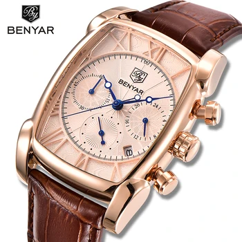 

BENYAR 2020 Top Luxury Brand Man Chronograph Sports Military Men Watches Quartz-watch Leather Army Male Clock Relogio Masculino