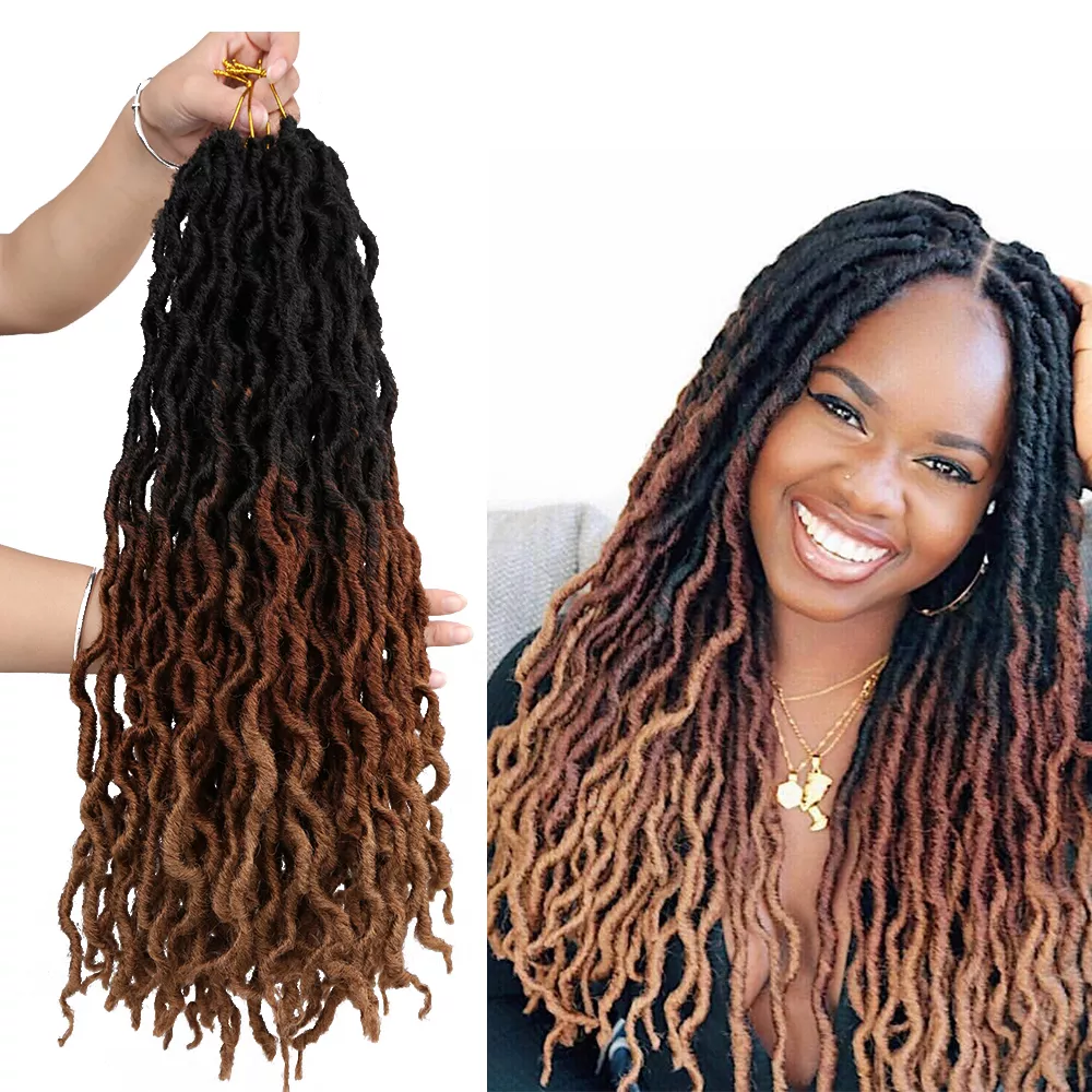 Faux Locs Crochet Hair Soft Curly Dreadlocks Hair Extensions Synthetic Braiding Ombre Crochet Locs Braids