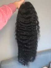 13x4 HD transparente frente de encaje pelucas de cabello humano profundo onda de encaje Frontal peluca para mujer sacó brasileño no Remy estrella del Jazz