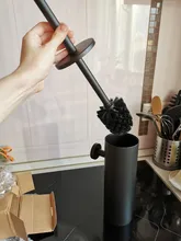 Toilet-Brush-Holder-Set Wall-Mounted Cleaning-Storage Bathroom Black 304-Stainless-Steel