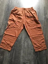 Pantalones de algodón y lino holgados para mujer, pantalón informal, harén, con cintura elástica, con bolsillos, color blanco, para verano