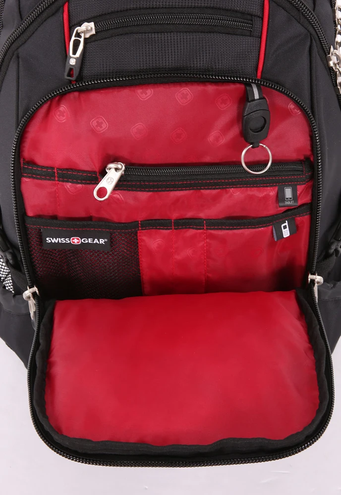 Рюкзак Swissgear 15” чёрный/красный 34x23x48 см 38 л| |