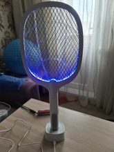 Raqueta antimosquitos eléctrica de 3000V, lámpara UV, USB, 1200mAh, recargable, para verano