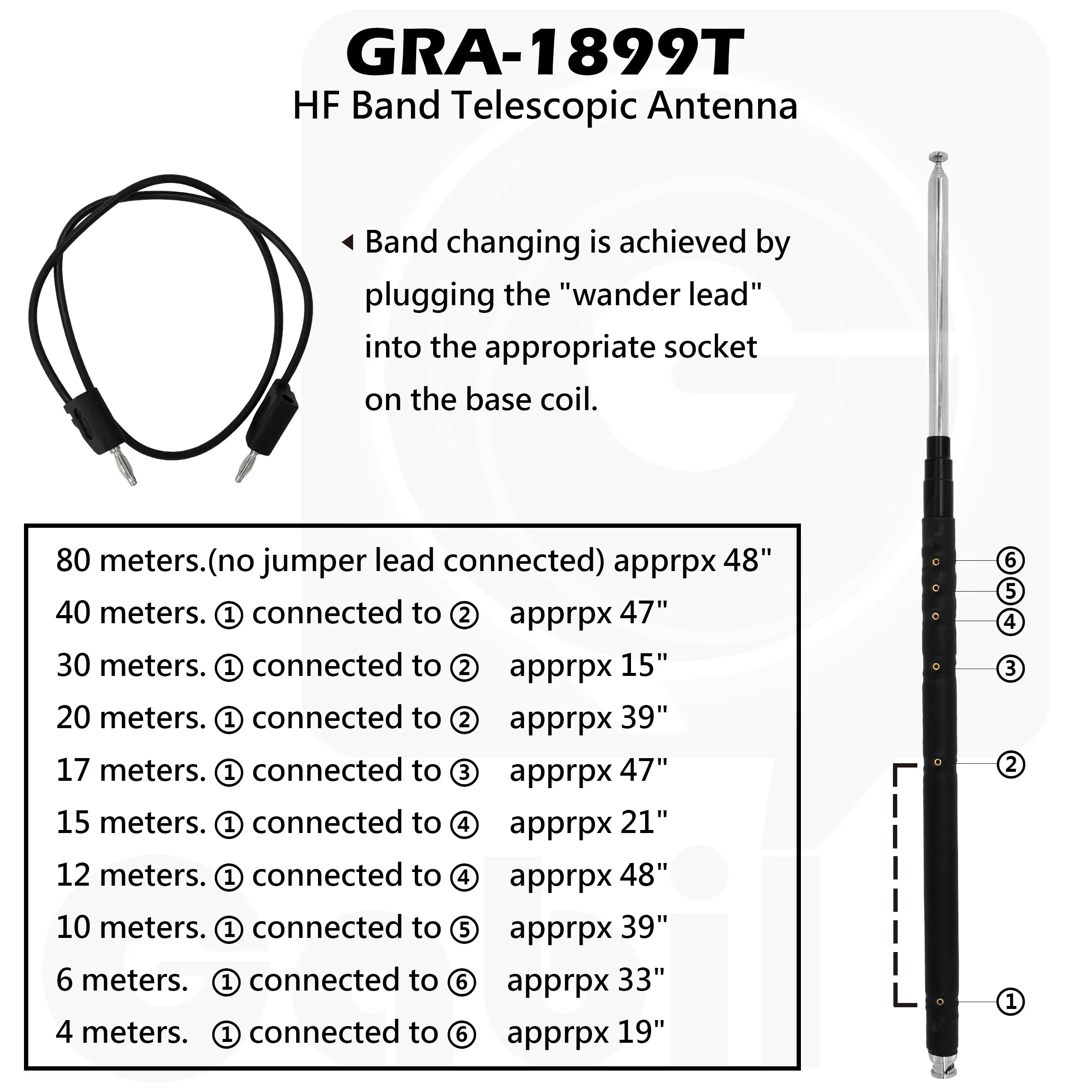 HF VHF (80m-6m) Handheld Portable Telescopic Best
