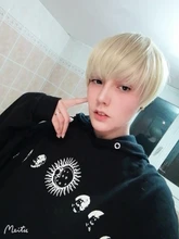 LUPU negro rubio corto pelucas de pelo sintético chico guapo Cosplay peluca Natural falsas pelo de alta temperatura de fibra