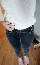 Skinny Jeans Denim Pants Double-Button Spring High-Waist Woman Mujer 