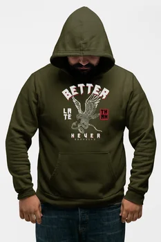 

Angemiel Wear Better Late Never Green Men 'S Hooded Sweatshirt