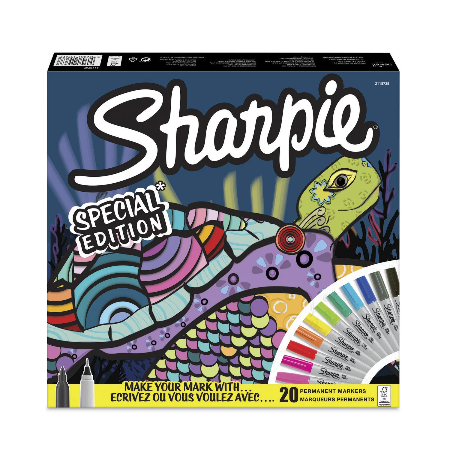 Набор маркеров перманентных Paper Mate Fine 2115767 Sharpie пулевидный пиш. наконечник 0.9мм