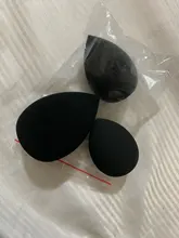 Aplicador de maquillaje negro, esponja supersuave, licuadora de polvo, base suave, contorno, difuminado