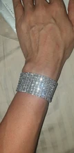 Pulsera elástica con diamantes de imitación de cristal para mujer, brazalete de oro ostentoso, joyería nupcial para boda, 4/5/8 filas