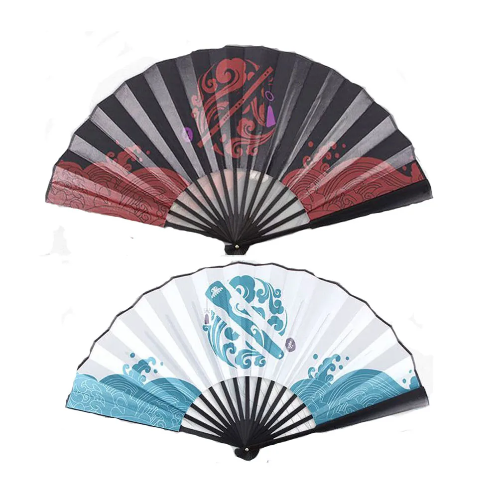 

Mo Dao Zu Shi Lan Wangji Wei Wuxian Cosplay Chinese Folding Fan Grandmaster of Demonic Cultivation Anime Cloth Fan Role Prop