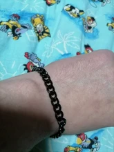 Sifisrri-Cadena de eslabones cubanos para hombre y mujer, brazalete de acero inoxidable de 3/5/7mm, color negro y dorado, joyería Unisex