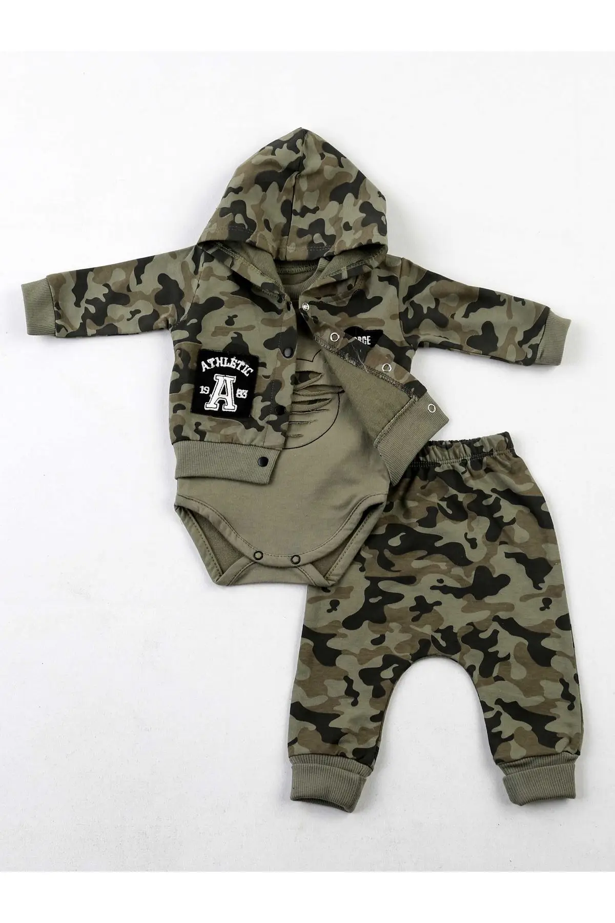 

Khaki Camouflage Male Baby 3 PCs Set