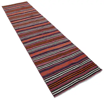 

83x329 Cm Multicolor Handmade Oriental Rug Runner Rug-3x11 Ft