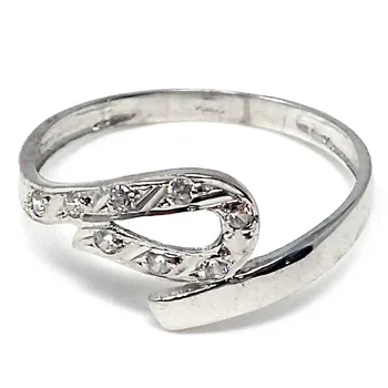 

Ring 18k white gold zircons [AB4584]