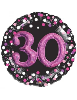 

Balloon Sparkling Pink Birthday 30 Form 91cm
