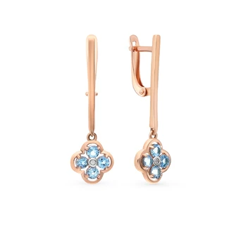 

Gold earrings with Topaz and cubic zirconia sunlight sample 585