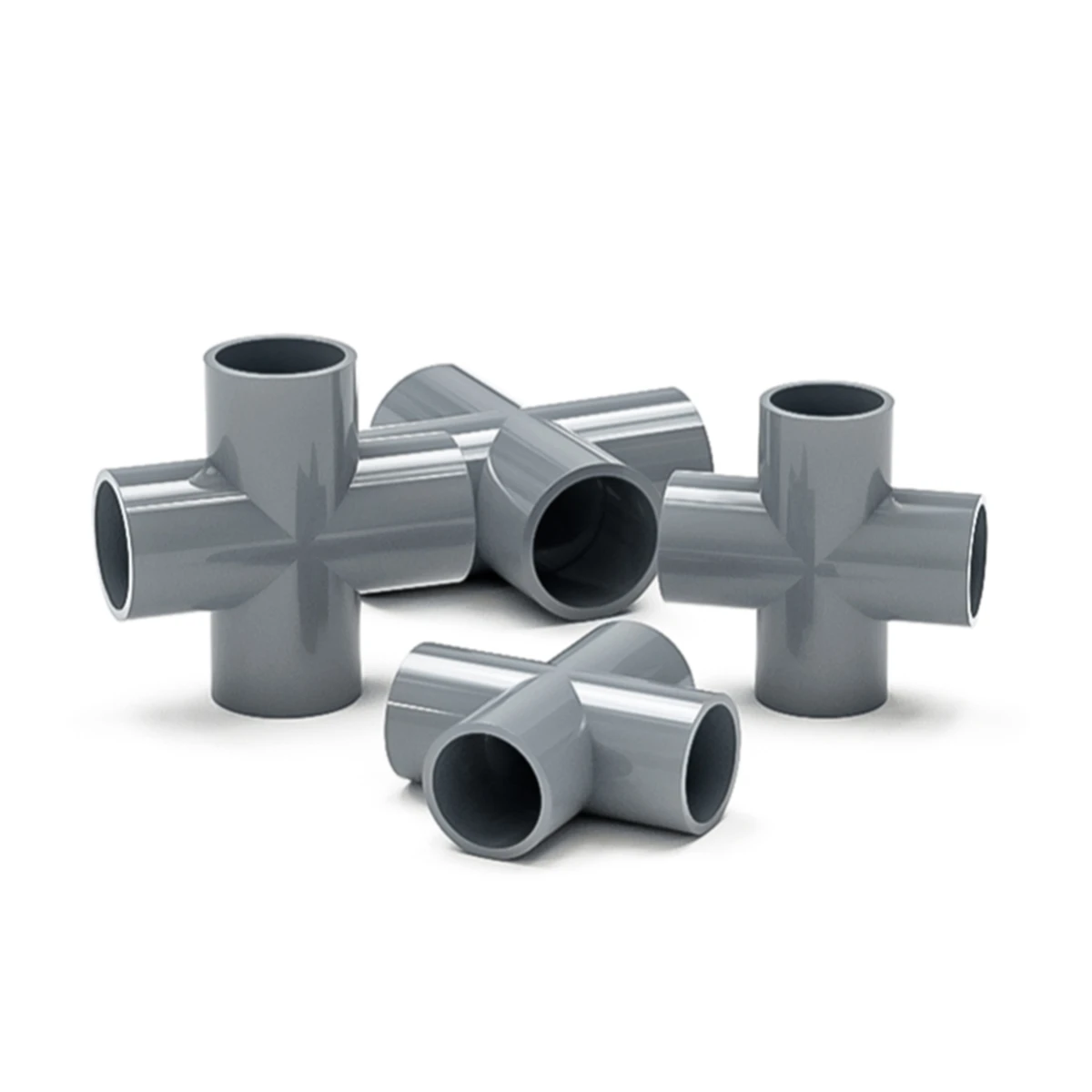 sourcing map 6 raccordi per tubi in PVC da 3/4 (presa x presa) in PVC, adattatore per giunto a slittamento 40, O-ring in EPDM, grigio