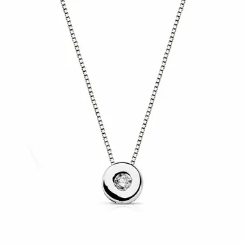 

Pendant 18k white gold chain 41.5cm. Bright 0.02ct [AA1795]