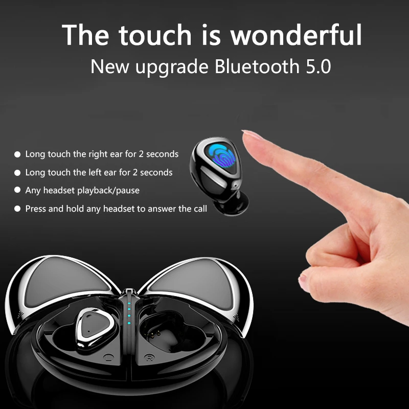 Kphrtek TWS M2 IPX7 водонепроницаемые наушники шокирующие басы Hi-Fi Bluetooth 5,0 наушники сенсорное управление настоящие беспроводные наушники