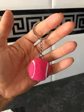 LLavero de Metal con forma de bola de tenis para coche, cadena para deportes, colgante de Color plateado, 6 colores, oferta, #17112