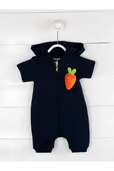 

Navy blue Summer Male Baby Bunny Eared Jumpsuit