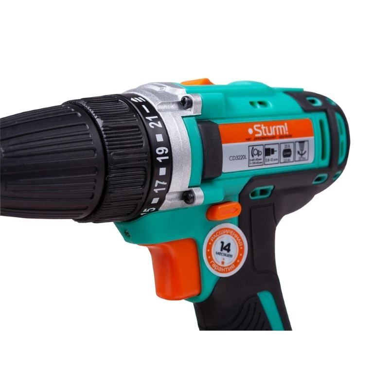 CD3220L Аккумуляторная дрель Sturm! 20 V, li-ion, 2 скорости, 2 аккумулятора, 2,0 Aч
