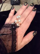 Anillo chapado en oro para mujer, elegante perla de imitación, anillos de apertura ajustables