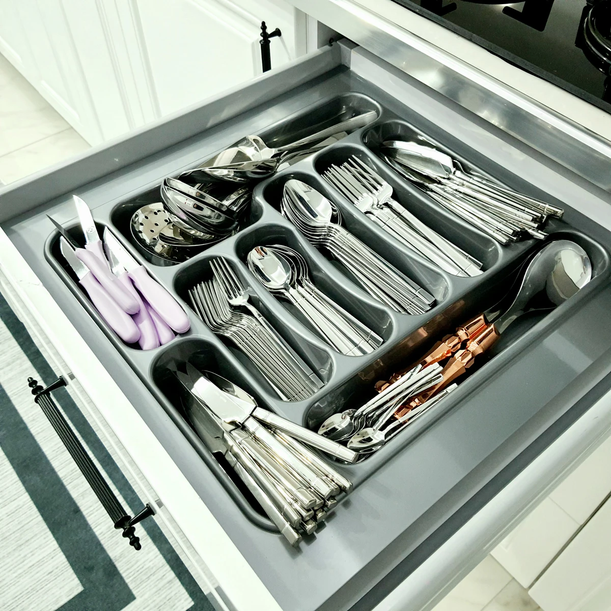 Organizer per cassetti da cucina, porta cucchiaio nel cassetto in tutte le  dimensioni speciale per te, posate per cassetti, forchetta, cucchiaio e  scatola per coltelli