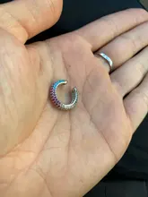 Pendientes de una sola oreja con Clip, estrella, corazón, remache, arcoíris, CZ, Color dorado y plateado, joyería, Aretes no perforados