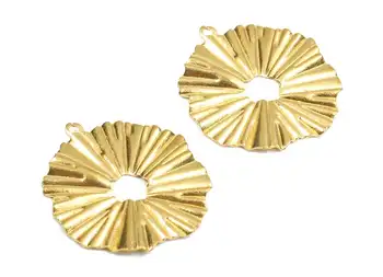 

Brass Wavy Charms - Raw Brass Wavy Earrings and Pendant - Jewelry Supplies - 12Pcs/Lot - 24.9x22.71x1.68mm - PP2652