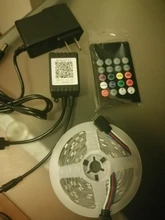 Tira de Luces LED de 5m y 20m con Bluetooth, resistente al agua, DC12V, inteligentes, 5050 RGB, tira de Luces Led, diodo, cinta Flexible, Control + adaptador