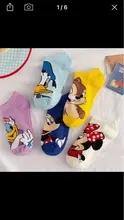 DisneySummer chica nueva calcetines de dibujos animados Mickey Minnie pato de algodón de las mujeres calcetines lindo divertido Invisible corto calcetines para otoño