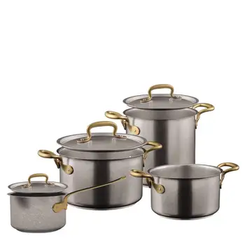 

Sambonet 1965 antiqued Vintage - Set of 4 stainless steel pots pots