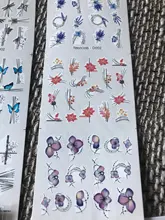 Nail-Art-Stickers Adhesive Sliders Flowers 1-Sheet Mandala Black Geometry White 3D Leaf