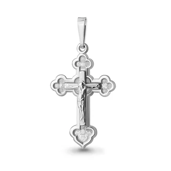 

Aquamarine Orthodox cross without inserts, 925 sterling silver