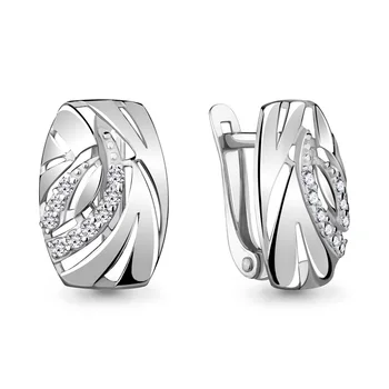 

Aquamarine earrings with cubic zirconia, 925 sterling silver