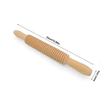 

Pasta Noodle Stick Cutter Thread Rolling Pin Solid Wood Dough Stick Wood Kitchen Tool Dumpling Skin Baking Cake Tool