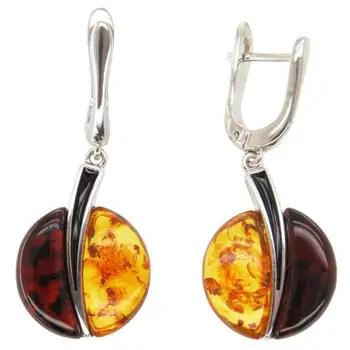 

Earrings silver Amber enamel Sterling Silver 925 AG янтарём earrings fashion bright 150