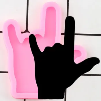 

Love And Peace Rock Gesture Keychain Silicone Molds Jewelry Pendant Epoxy Resin Mold Polymer Clay Mould