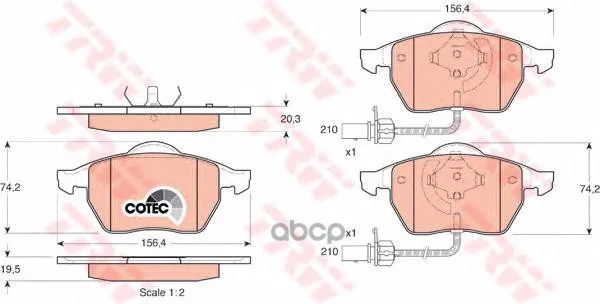 Колодки Тормозные Audi A4/A6/Volkswagen Passat 97 Передние Trw/Lucas Gdb1307 TRW/Lucas арт. GDB1307