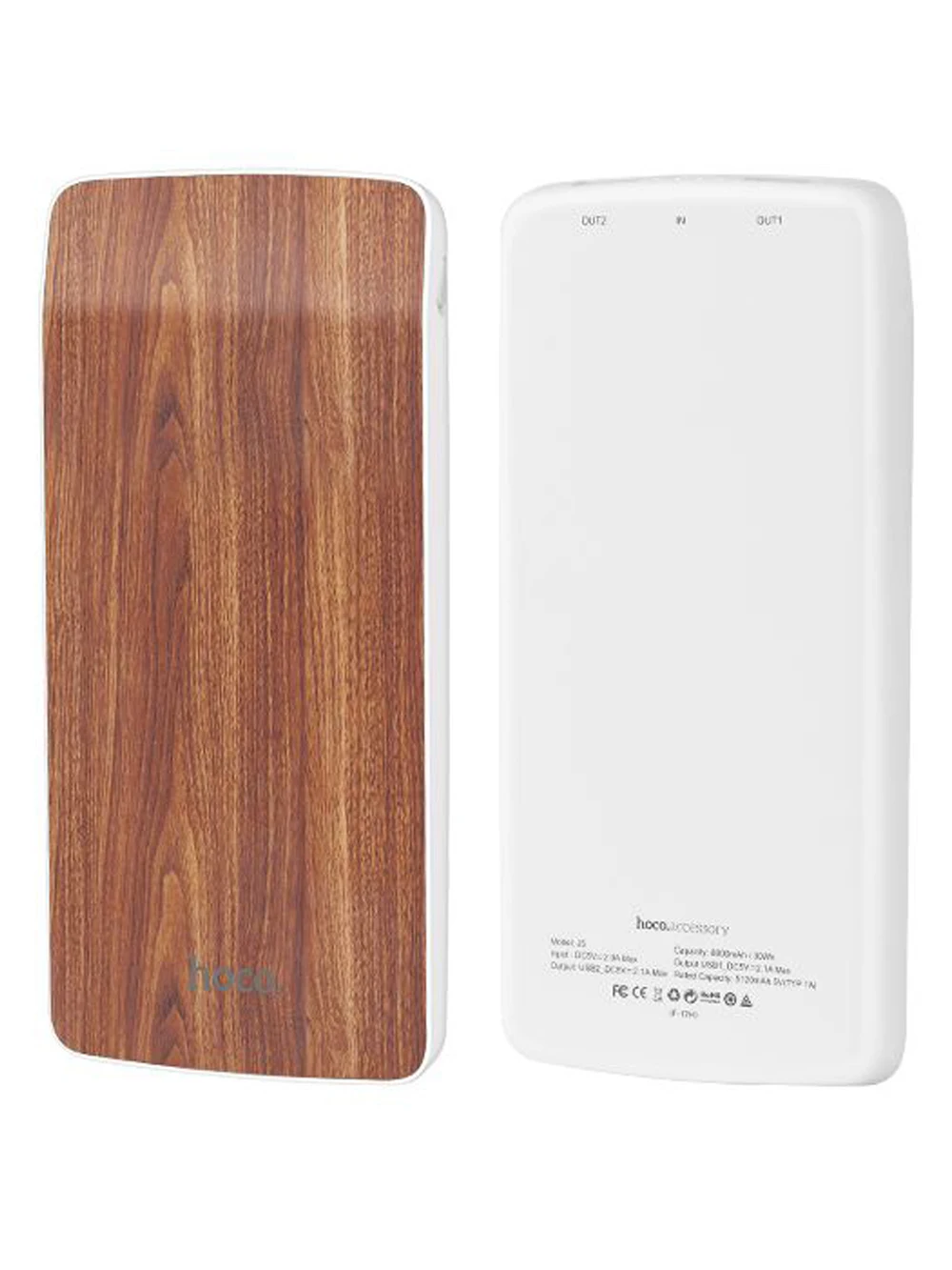 Внешний аккумулятор Hoco Wooden power bank J5 8000 mAh (красно-коричневый) - АКБ | Электроника