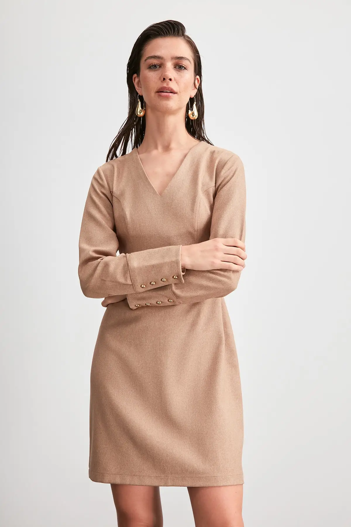 Goedkoop Trendyol Knop Detail Jurk TWOAW20EL1924