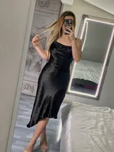 Asymmetrical Dress Satin-Straps Backless Julissa Mo Metallic Elegant Female Women Summer