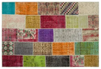 

Handmade Natural Vintage Patchwork Area Rug 204x302 Cm-6'8''X9'11''