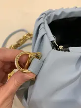 Bolso de mano de día para mujer, cadena dorada gruesa, pinza para masa, bolso de hombro, bolsa de hombro, Baguette plisado, 2021