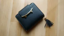 Womens Wallets Purses Short Mini Cute Luxury Brand Vintage Cat Tassel for Credit-Cards