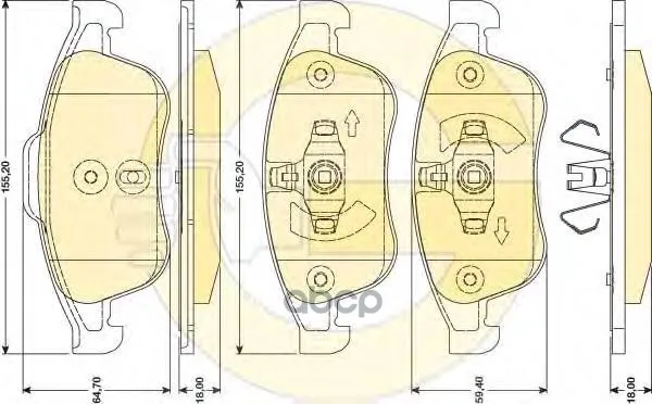 Колодки Тормозные Renault Duster 10-/Fluence 10-/Megane Iii 08- Передние Girling 6117892 Girling арт. 6117892